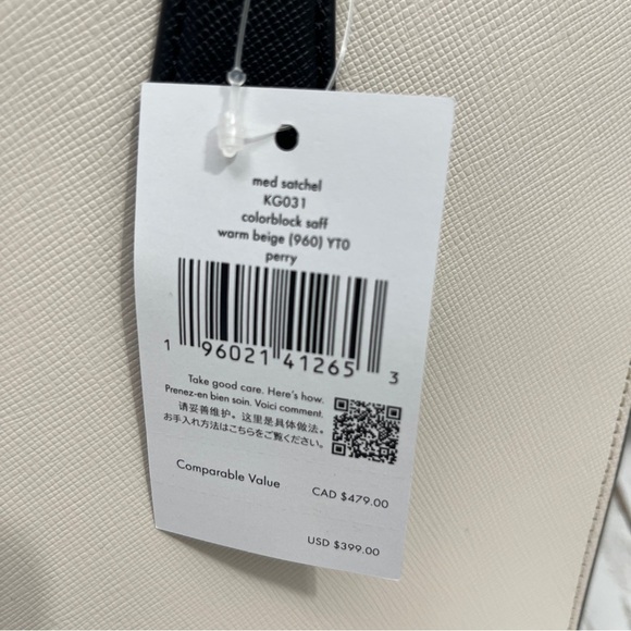 Kate Spade Medium Satchel Purse  Perry Color Block NWT Warm Beige‎ - Picture 4 of 16